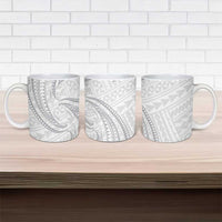 White Sunday Lotu Tamaiti Ceramic Mug Polynesian Wave Pastel Gray LT9 - Polynesian Pride