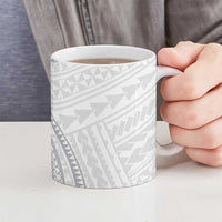 White Sunday Lotu Tamaiti Ceramic Mug Polynesian Wave Pastel Gray LT9 - Polynesian Pride