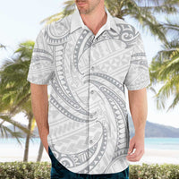 White Sunday Lotu Tamaiti Hawaiian Shirt Polynesian Wave Pastel Gray LT9 - Polynesian Pride