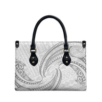 White Sunday Lotu Tamaiti Leather Bag Polynesian Wave Pastel Gray LT9 - Polynesian Pride