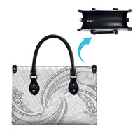 White Sunday Lotu Tamaiti Leather Bag Polynesian Wave Pastel Gray LT9 - Polynesian Pride