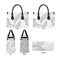 White Sunday Lotu Tamaiti Leather Bag Polynesian Wave Pastel Gray LT9 - Polynesian Pride