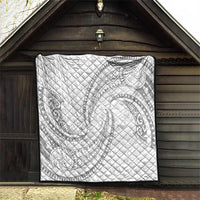 White Sunday Lotu Tamaiti Quilt Polynesian Wave Pastel Gray LT9 - Polynesian Pride