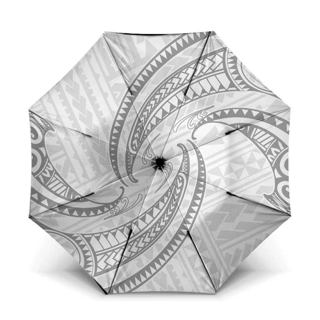 White Sunday Lotu Tamaiti Umbrella Polynesian Wave Pastel Gray LT9 One Size Folded 11.42 inch Opened Diameter 37.4 inch Gray - Polynesian Pride