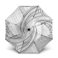 White Sunday Lotu Tamaiti Umbrella Polynesian Wave Pastel Gray LT9 One Size Folded 11.42 inch Opened Diameter 37.4 inch Gray - Polynesian Pride