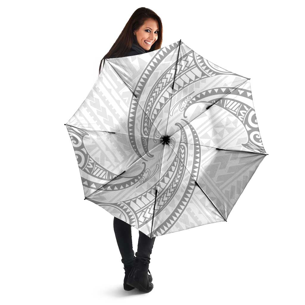 White Sunday Lotu Tamaiti Umbrella Polynesian Wave Pastel Gray LT9 - Polynesian Pride