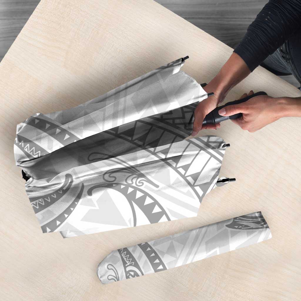 White Sunday Lotu Tamaiti Umbrella Polynesian Wave Pastel Gray LT9 - Polynesian Pride