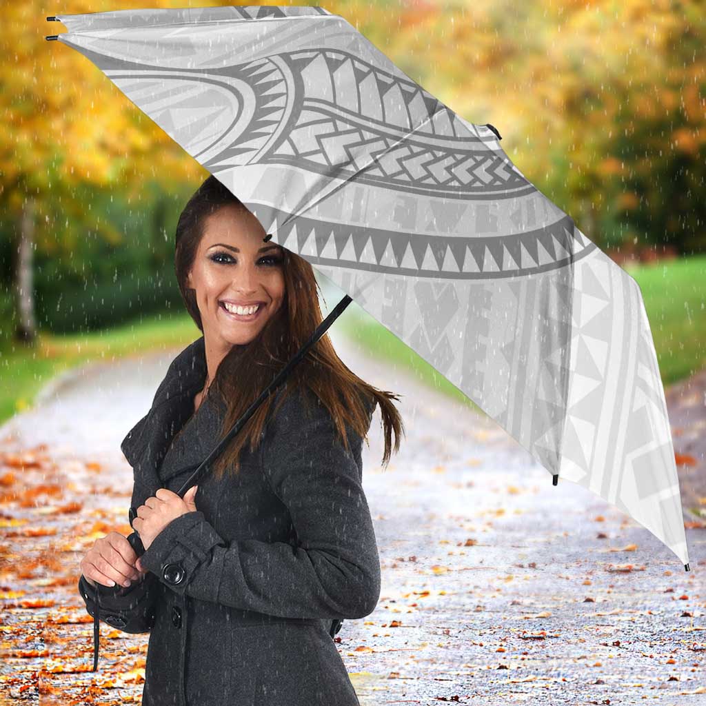 White Sunday Lotu Tamaiti Umbrella Polynesian Wave Pastel Gray LT9 - Polynesian Pride
