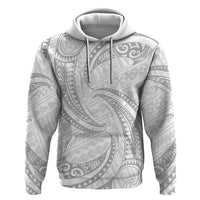 White Sunday Lotu Tamaiti Zip Hoodie Polynesian Wave Pastel Gray LT9 Pullover Hoodie Gray - Polynesian Pride