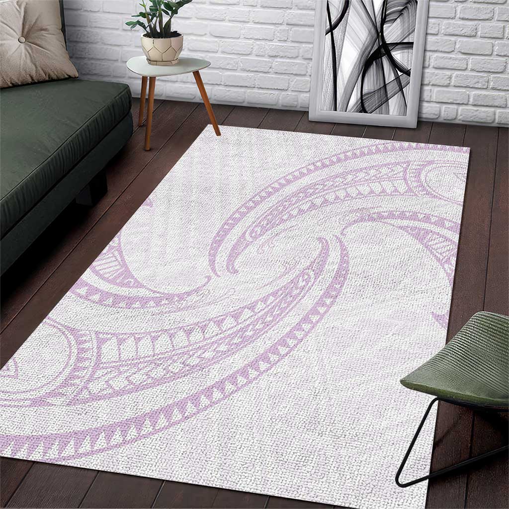 White Sunday Lotu Tamaiti Area Rug Polynesian Wave Pastel Mauve LT9 Mauve - Polynesian Pride