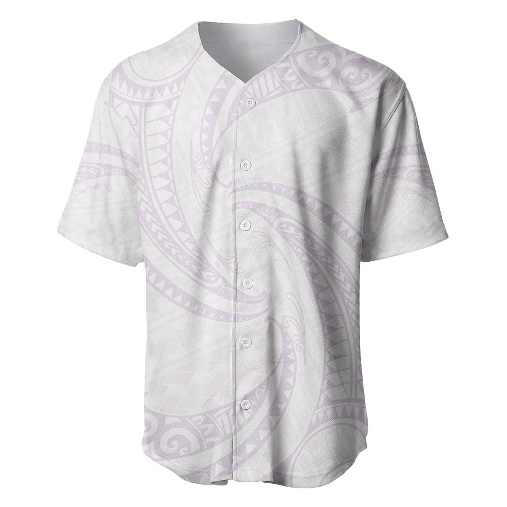 White Sunday Lotu Tamaiti Baseball Jersey Polynesian Wave Pastel Mauve LT9 Mauve - Polynesian Pride