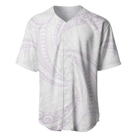 White Sunday Lotu Tamaiti Baseball Jersey Polynesian Wave Pastel Mauve LT9 Mauve - Polynesian Pride
