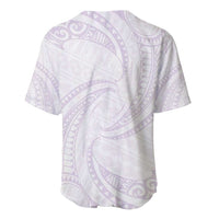 White Sunday Lotu Tamaiti Baseball Jersey Polynesian Wave Pastel Mauve LT9 - Polynesian Pride