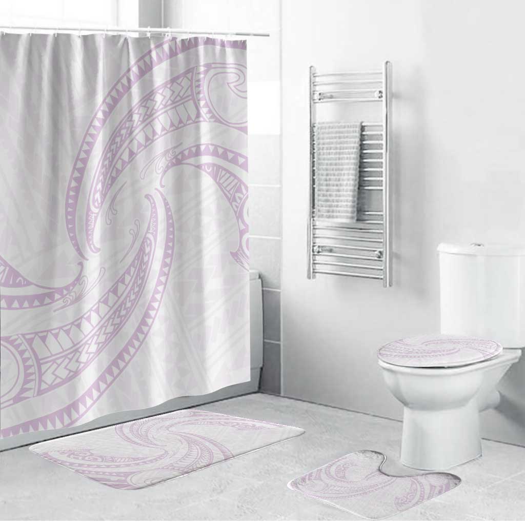 White Sunday Lotu Tamaiti Bathroom Set Polynesian Wave Pastel Mauve LT9 Bathroom Set (4 pcs) Mauve - Polynesian Pride
