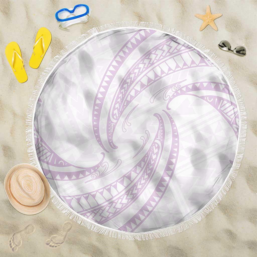 White Sunday Lotu Tamaiti Beach Blanket Polynesian Wave Pastel Mauve LT9 One Size 150cm Mauve - Polynesian Pride