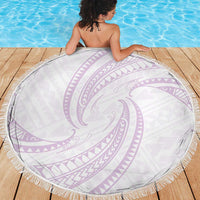 White Sunday Lotu Tamaiti Beach Blanket Polynesian Wave Pastel Mauve LT9 - Polynesian Pride