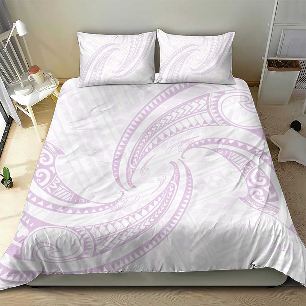 White Sunday Lotu Tamaiti Bedding Set Polynesian Wave Pastel Mauve LT9 - Polynesian Pride