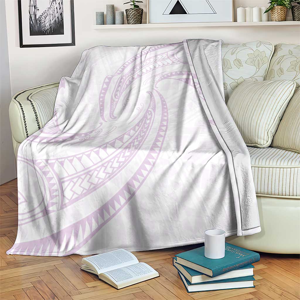 White Sunday Lotu Tamaiti Blanket Polynesian Wave Pastel Mauve LT9 Mauve - Polynesian Pride