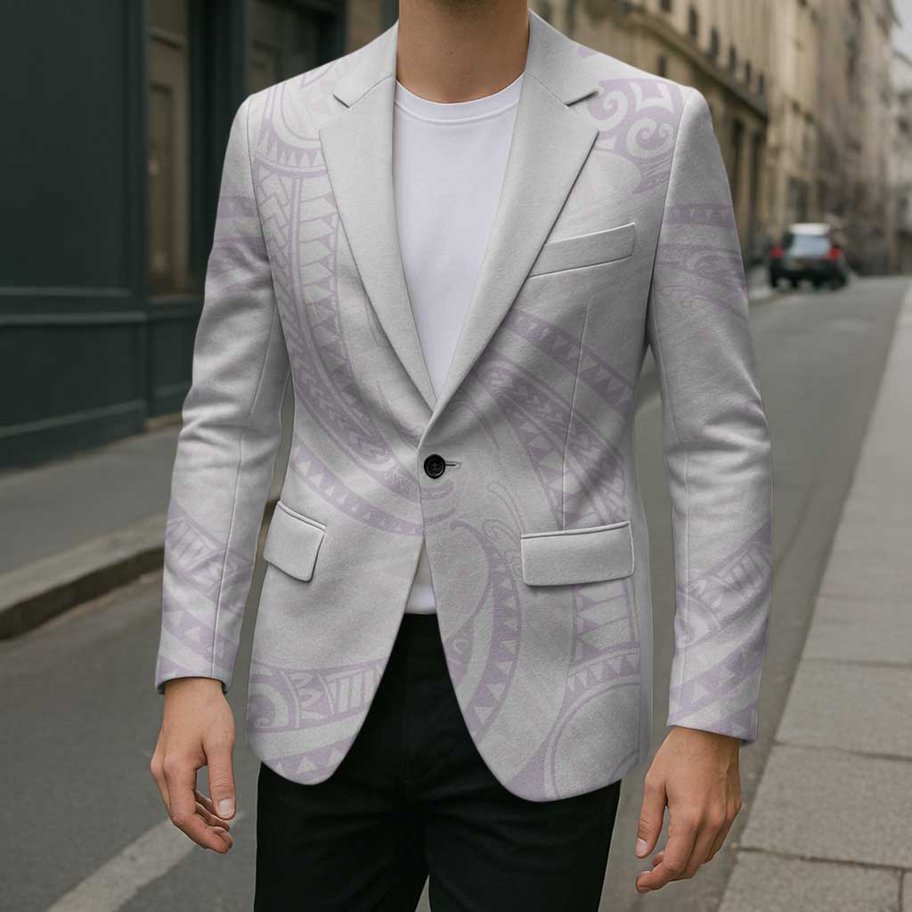White Sunday Lotu Tamaiti Blazer Polynesian Wave Pastel Mauve LT9 - Polynesian Pride