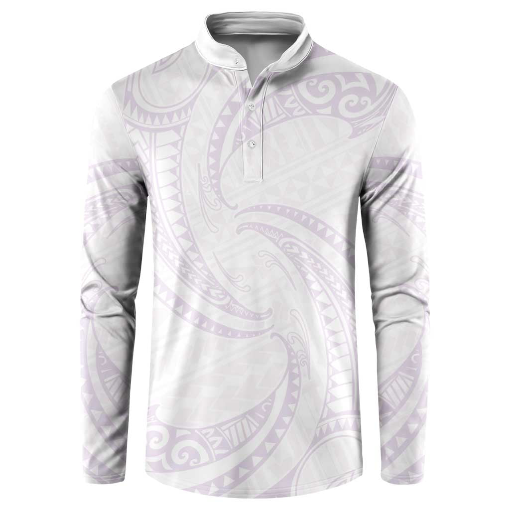 White Sunday Lotu Tamaiti Button Sweatshirt Polynesian Wave Pastel Mauve LT9 Mauve - Polynesian Pride