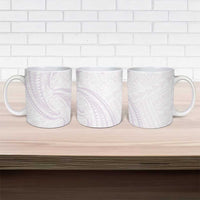 White Sunday Lotu Tamaiti Ceramic Mug Polynesian Wave Pastel Mauve LT9 - Polynesian Pride