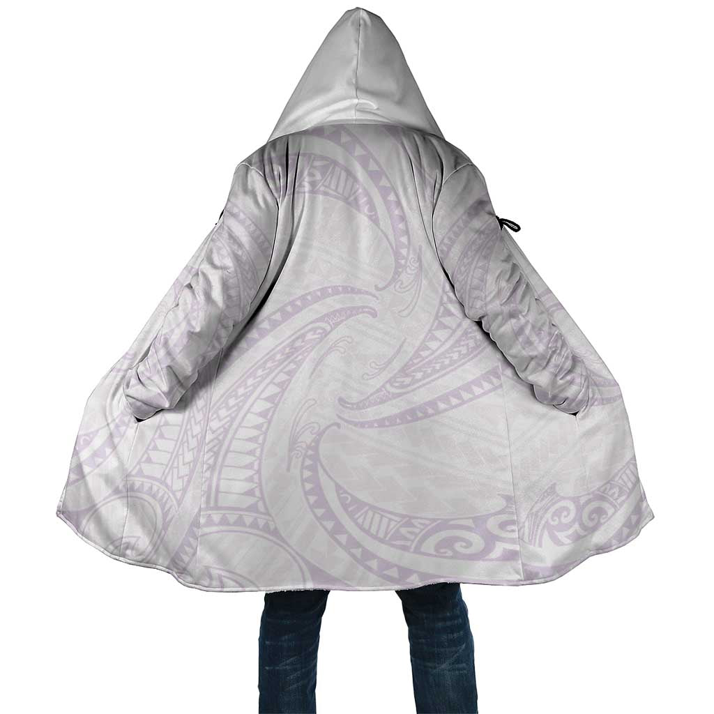 White Sunday Lotu Tamaiti Cloak Polynesian Wave Pastel Mauve LT9 Unisex Mauve - Polynesian Pride