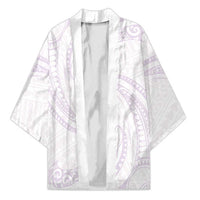 White Sunday Lotu Tamaiti Kimono Polynesian Wave Pastel Mauve LT9 Unisex Mauve - Polynesian Pride