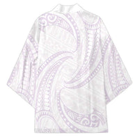 White Sunday Lotu Tamaiti Kimono Polynesian Wave Pastel Mauve LT9 - Polynesian Pride