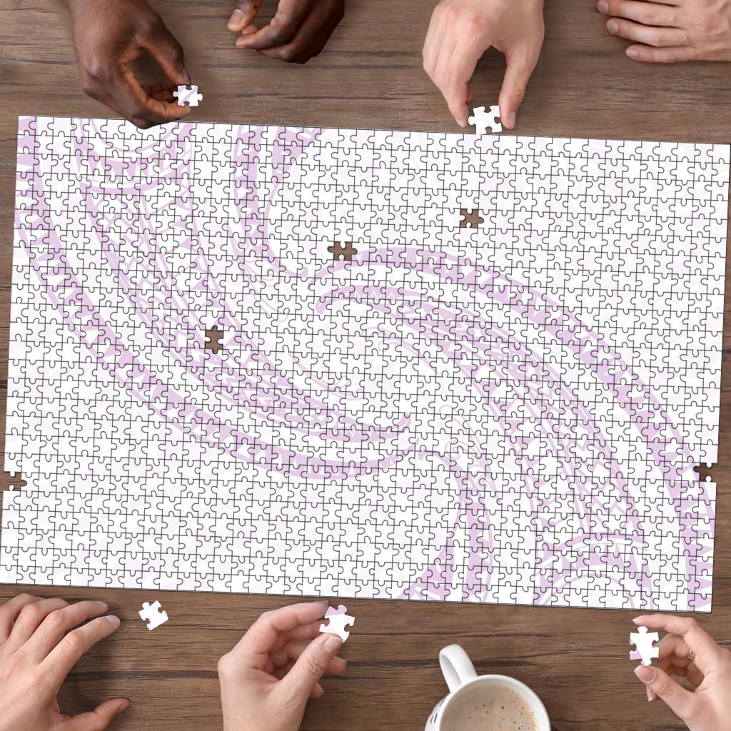 White Sunday Lotu Tamaiti Puzzle Polynesian Wave Pastel Mauve LT9 - Polynesian Pride