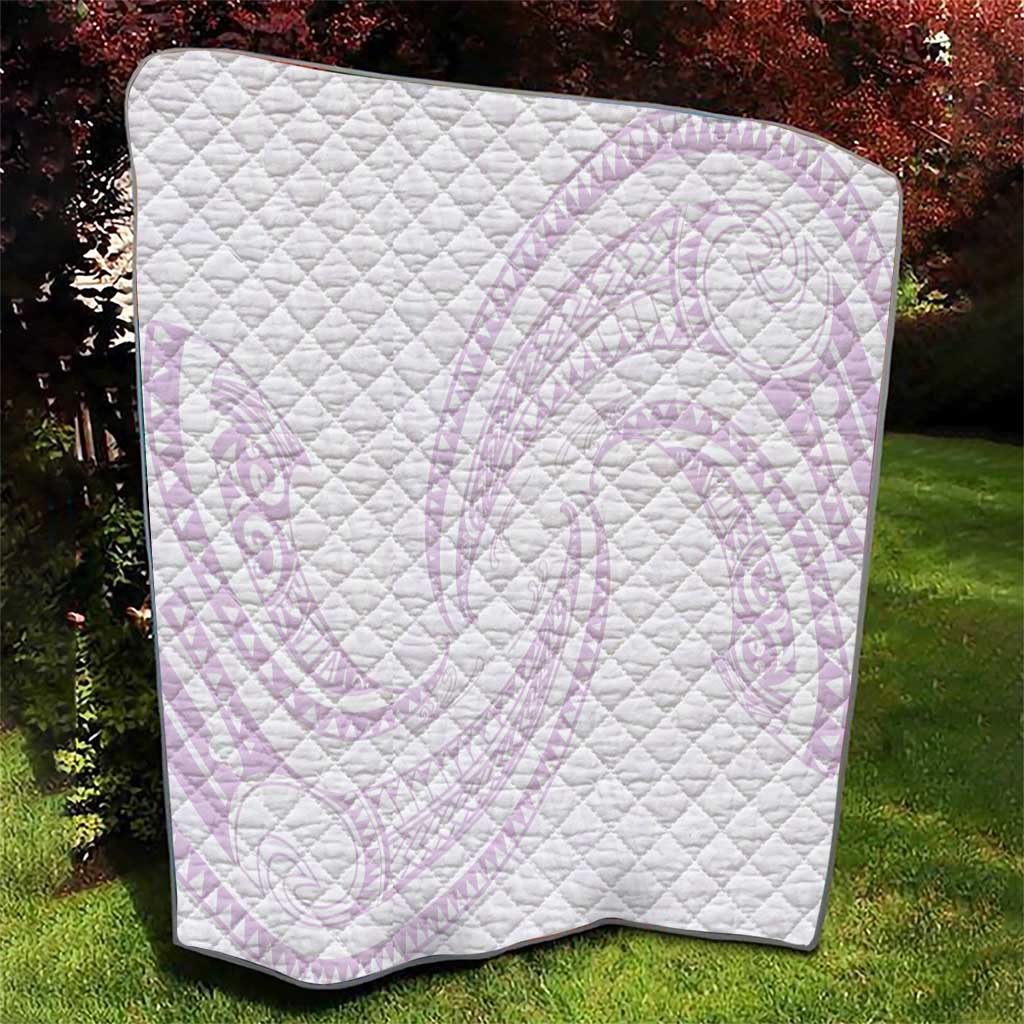 White Sunday Lotu Tamaiti Quilt Polynesian Wave Pastel Mauve LT9 - Polynesian Pride