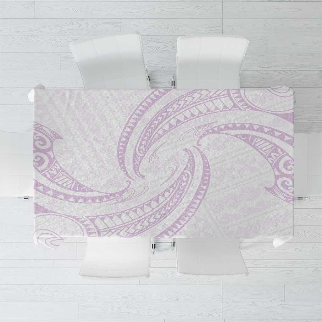 White Sunday Lotu Tamaiti Tablecloth Polynesian Wave Pastel Mauve LT9 Mauve - Polynesian Pride