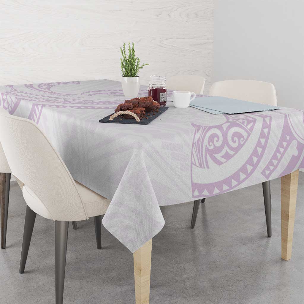 White Sunday Lotu Tamaiti Tablecloth Polynesian Wave Pastel Mauve LT9 - Polynesian Pride