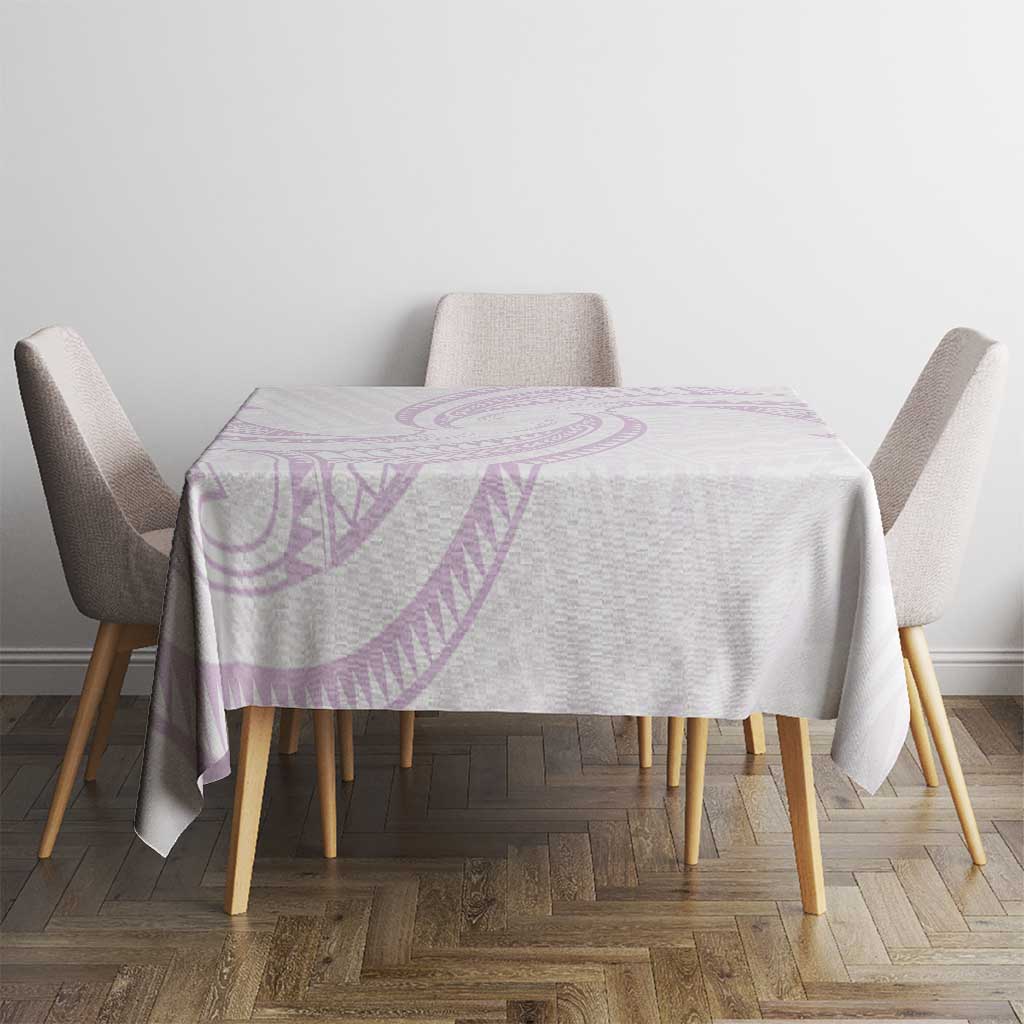 White Sunday Lotu Tamaiti Tablecloth Polynesian Wave Pastel Mauve LT9 - Polynesian Pride