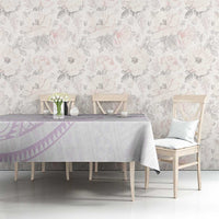 White Sunday Lotu Tamaiti Tablecloth Polynesian Wave Pastel Mauve LT9 - Polynesian Pride