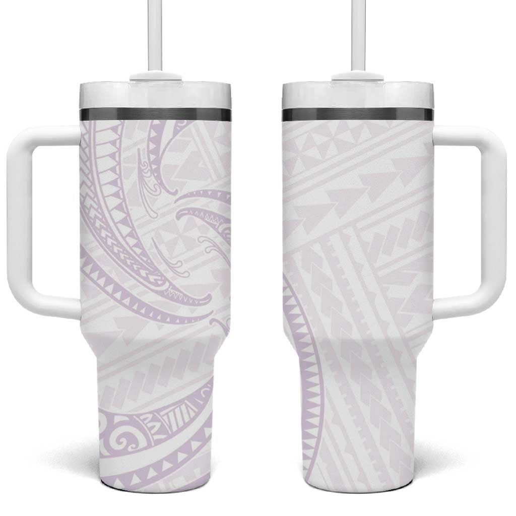 White Sunday Lotu Tamaiti Tumbler With Handle Polynesian Wave Pastel Mauve LT9 One Size: 40 oz Mauve - Polynesian Pride