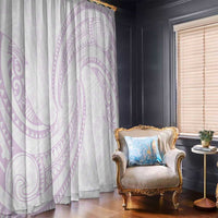White Sunday Lotu Tamaiti Window Curtain Polynesian Wave Pastel Mauve LT9 - Polynesian Pride