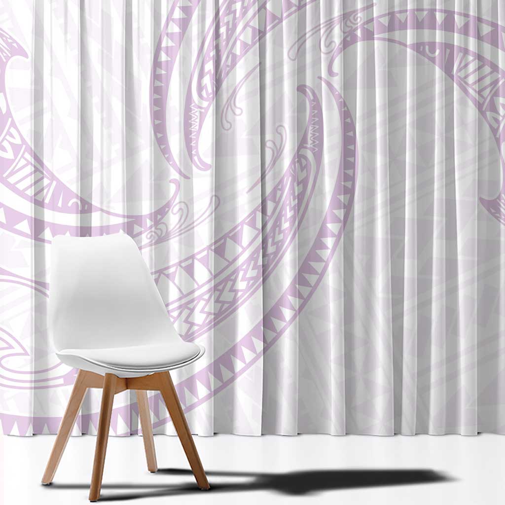 White Sunday Lotu Tamaiti Window Curtain Polynesian Wave Pastel Mauve LT9 - Polynesian Pride
