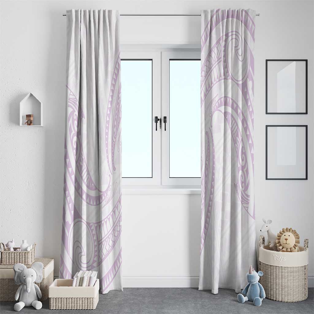White Sunday Lotu Tamaiti Window Curtain Polynesian Wave Pastel Mauve LT9 - Polynesian Pride