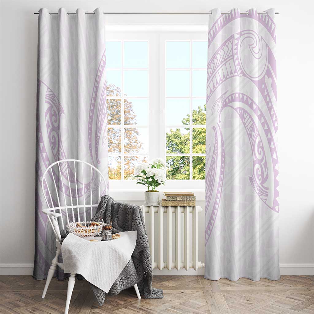 White Sunday Lotu Tamaiti Window Curtain Polynesian Wave Pastel Mauve LT9 - Polynesian Pride