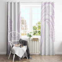 White Sunday Lotu Tamaiti Window Curtain Polynesian Wave Pastel Mauve LT9 - Polynesian Pride