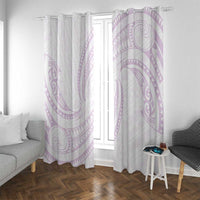 White Sunday Lotu Tamaiti Window Curtain Polynesian Wave Pastel Mauve LT9 With Grommets Mauve - Polynesian Pride