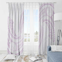 White Sunday Lotu Tamaiti Window Curtain Polynesian Wave Pastel Mauve LT9 - Polynesian Pride