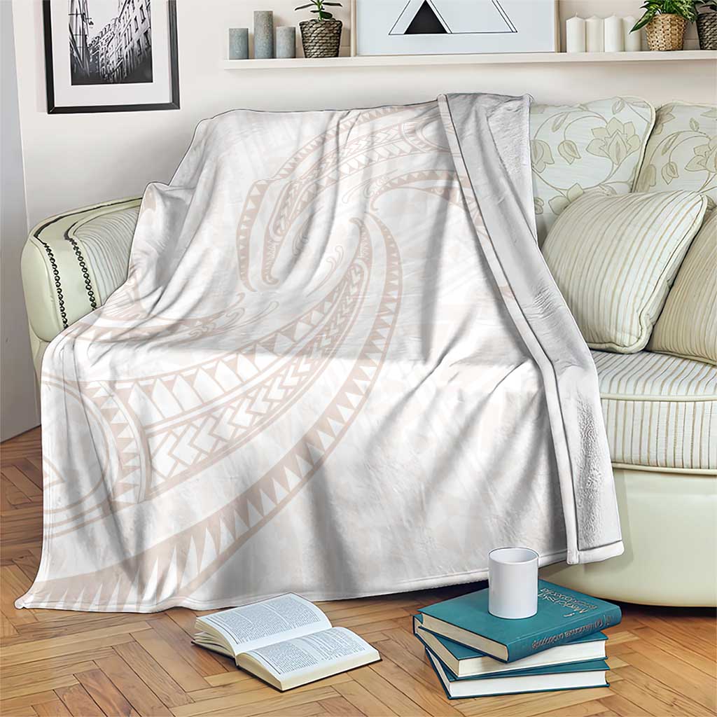 White Sunday Lotu Tamaiti Blanket Polynesian Wave Pastel Nude LT9 Nude - Polynesian Pride