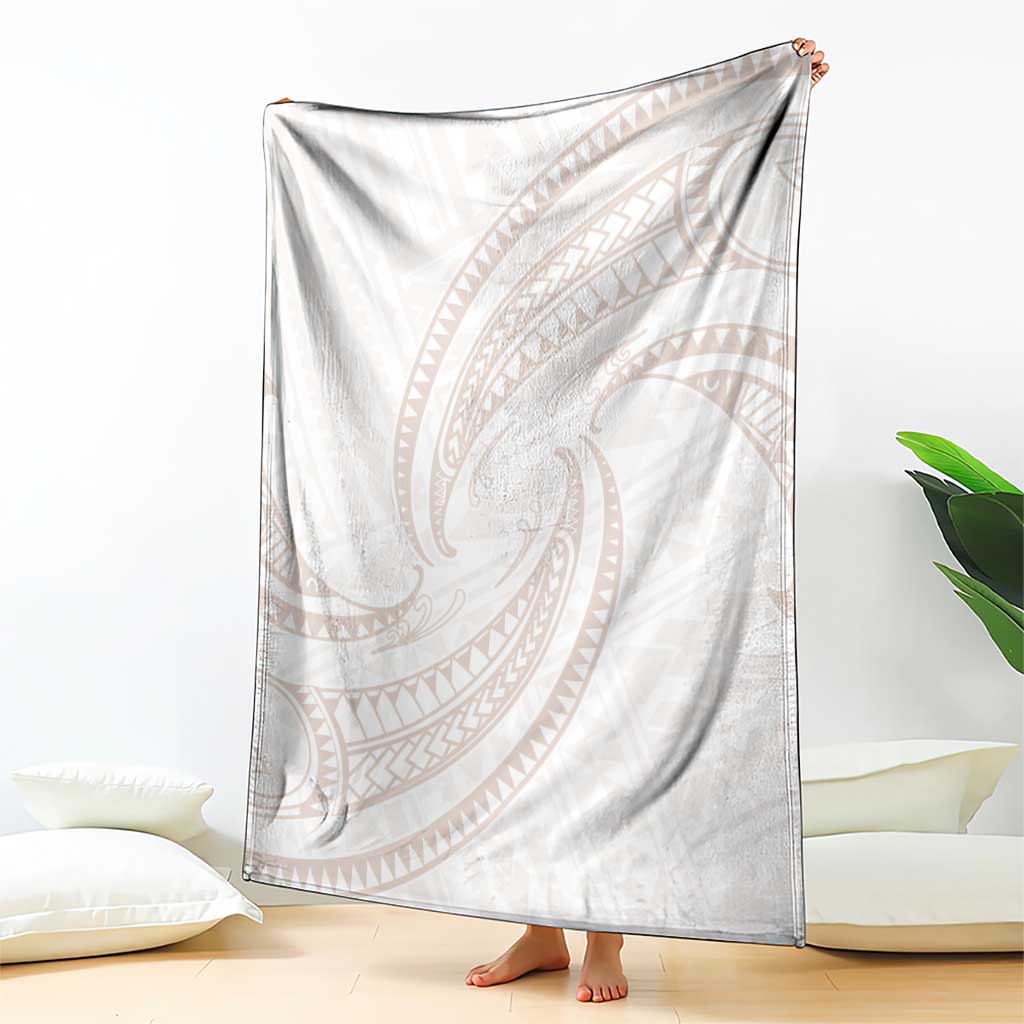 White Sunday Lotu Tamaiti Blanket Polynesian Wave Pastel Nude LT9 - Polynesian Pride