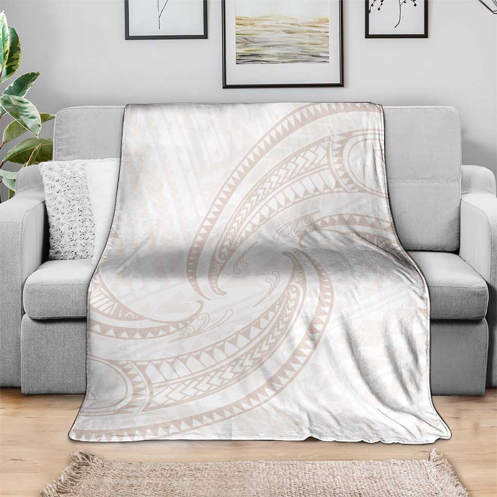 White Sunday Lotu Tamaiti Blanket Polynesian Wave Pastel Nude LT9 - Polynesian Pride