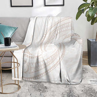 White Sunday Lotu Tamaiti Blanket Polynesian Wave Pastel Nude LT9 - Polynesian Pride
