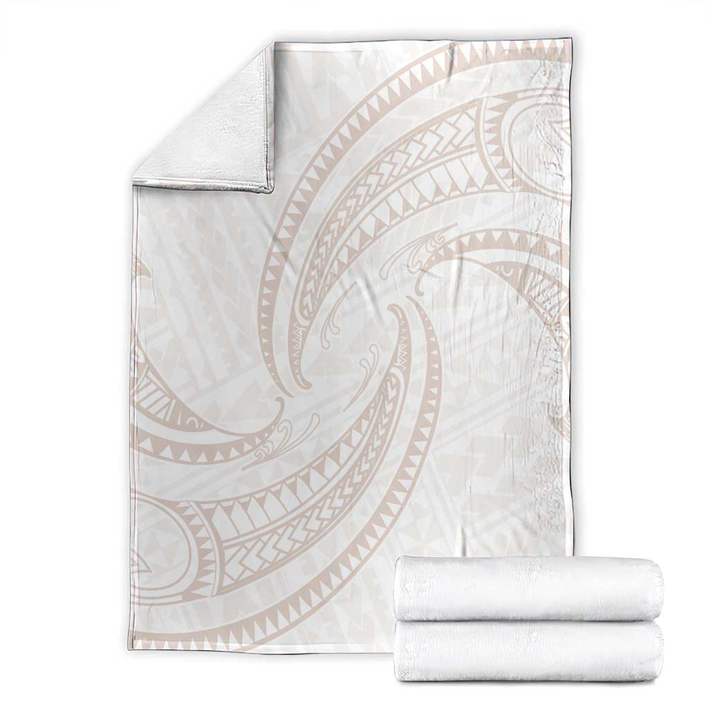 White Sunday Lotu Tamaiti Blanket Polynesian Wave Pastel Nude LT9 - Polynesian Pride