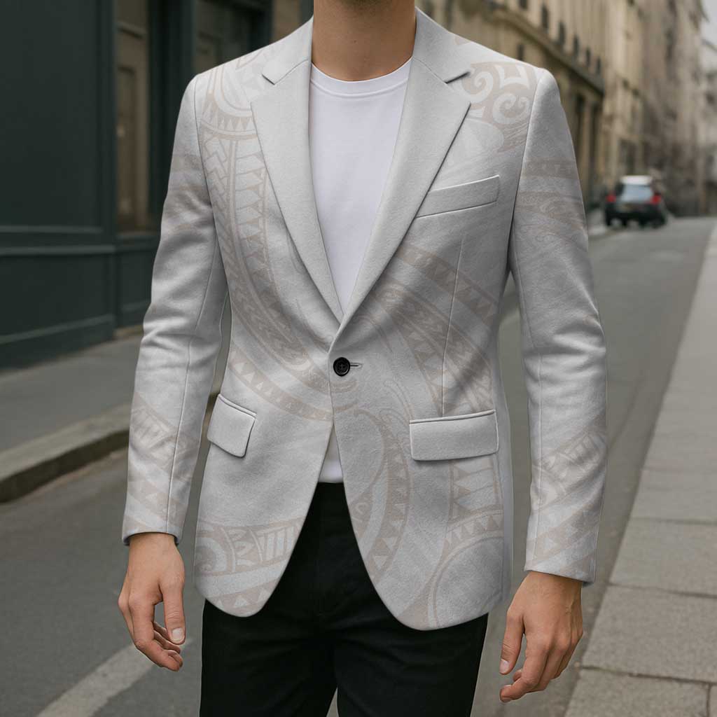 White Sunday Lotu Tamaiti Blazer Polynesian Wave Pastel Nude LT9 - Polynesian Pride