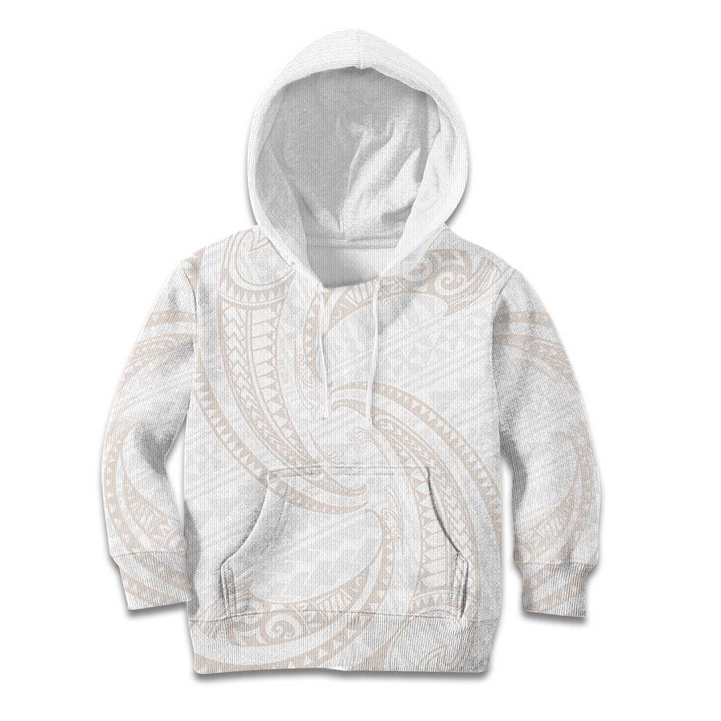 White Sunday Lotu Tamaiti Kid Hoodie Polynesian Wave Pastel Nude LT9 Hoodie Nude - Polynesian Pride