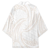 White Sunday Lotu Tamaiti Kimono Polynesian Wave Pastel Nude LT9 - Polynesian Pride